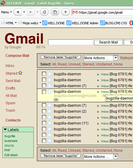Gmail under Opera