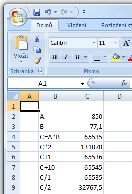 chyba výpočtu v Excel 2007 opravena