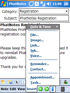 PhatNotes - Today obrazovka