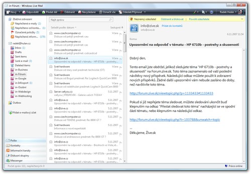 Windows Live Mail je vynikající emailový klient