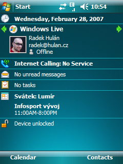 Windows Mobile 6 Today Screen